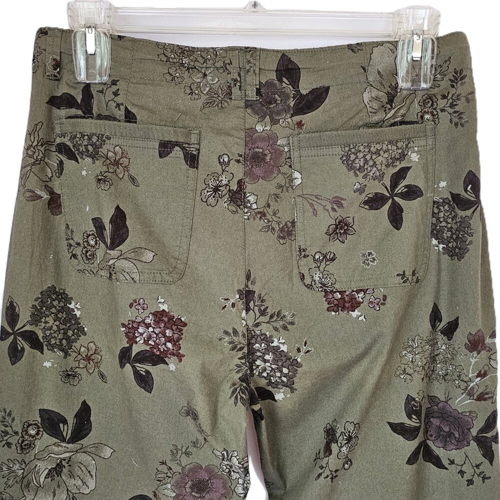 Democracy “Flex”-ellent Utility Pants – Floral Olive Green  Size 14 - Picture 13 of 16